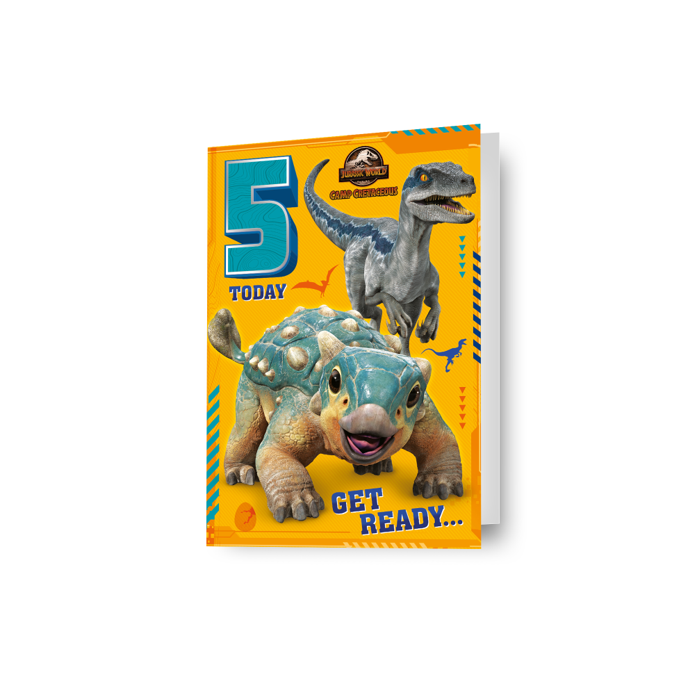 Jurassic World Age 5 Birthday Card