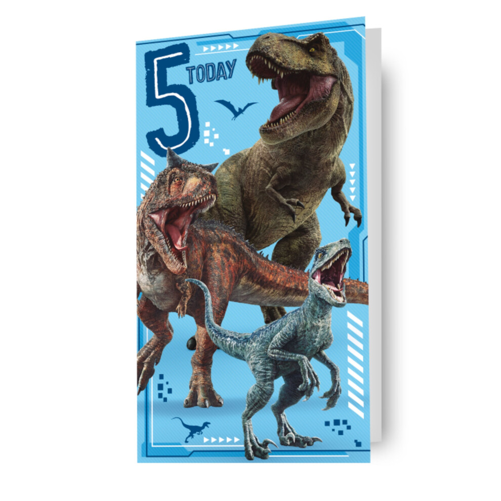 Jurassic World Age 5 Birthday Card