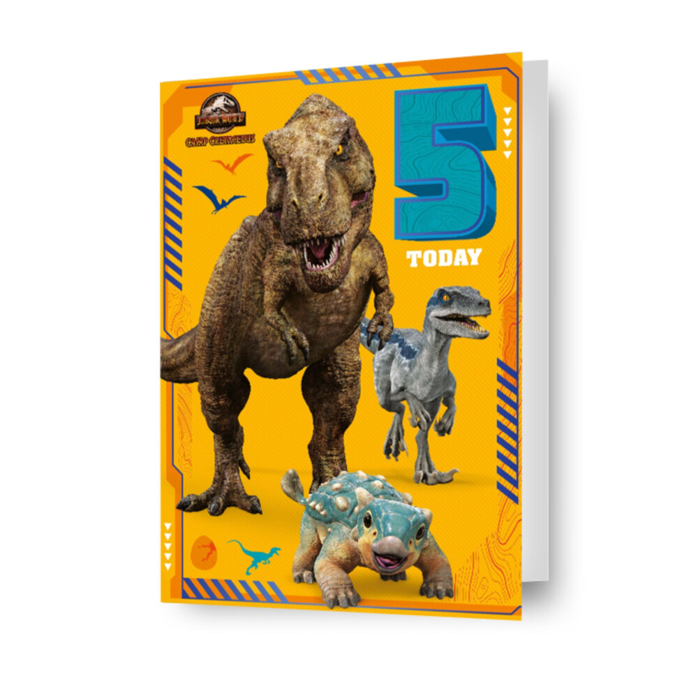 Jurassic World Age 5 Birthday Card