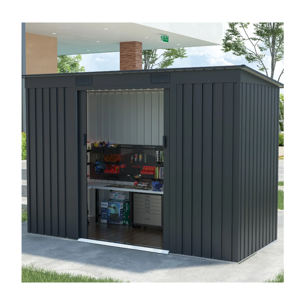 Newton Pent Metal Shed 7 x 4 Grey