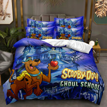 (Style 03, Single(135X200CM/2PCS)) Scooby Dog Kids Bedding Single Double Duvet Cover