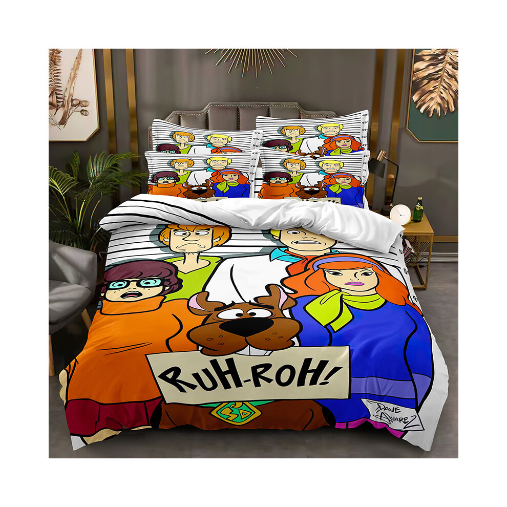 (Style 09, Single(135X200CM/2PCS)) Scooby Dog Kids Bedding Single Double Duvet Cover