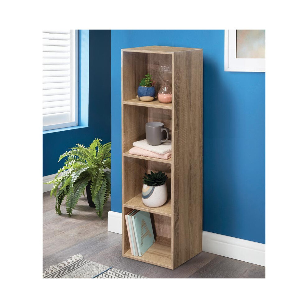4 Cube Storage Unit Small Bookcase Wooden Storage Cabinets Book Shelf