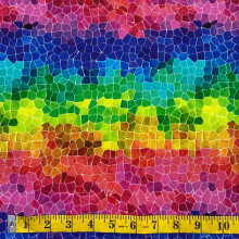 (1/2 Meter) 100% Cotton Digital Fabric Rainbow Mosaic Material