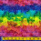 (1 Meter) 100% Cotton Digital Fabric Rainbow Mosaic Material 1