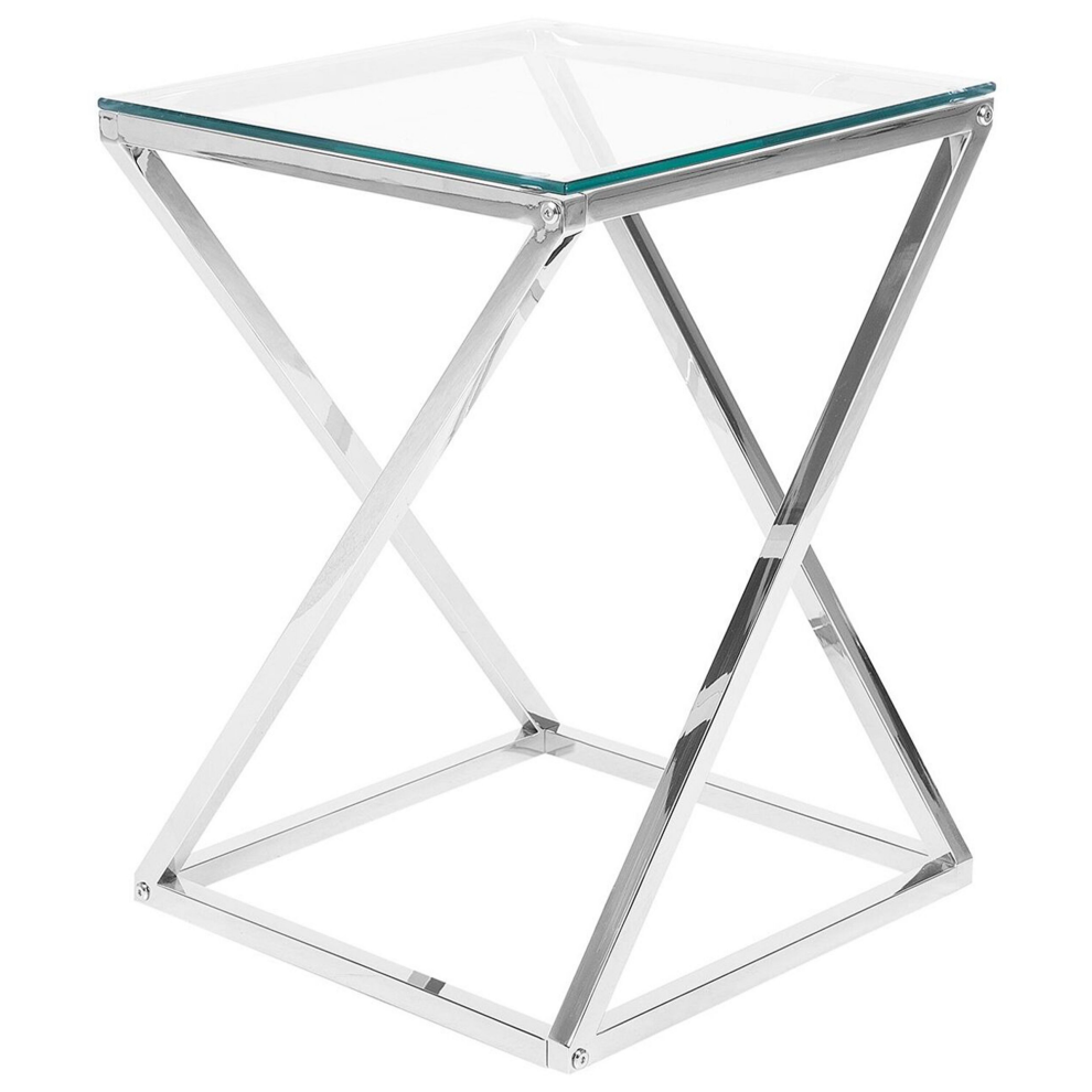 Side Table BEVERLY Glass Silver