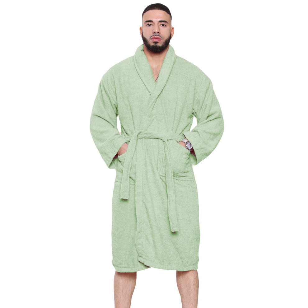 (Green , M) Unisex Luxury Egyptian Cotton Towelling Gown Shawl