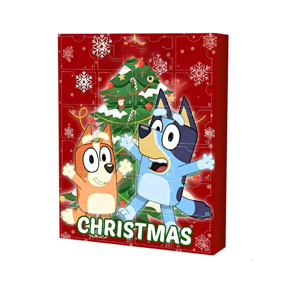 (Red Cheer) Christmas Bluey Advent Calendar Contains 24 Gifts Box Toys Festivals Countdown