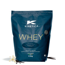 Kinetica Vanilla Whey Protein Powder | 4.5kg | 23g Protein per Serving | 150 Servings | Sourced from EU Grass-Fed Cows | Superior Mixability & Taste