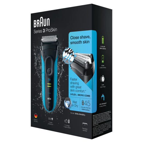 Braun Ηλεκτρική ξυριστική μηχανή Braun Series 3 ProSkin 3045s, Μαύρο/Μπλε 2