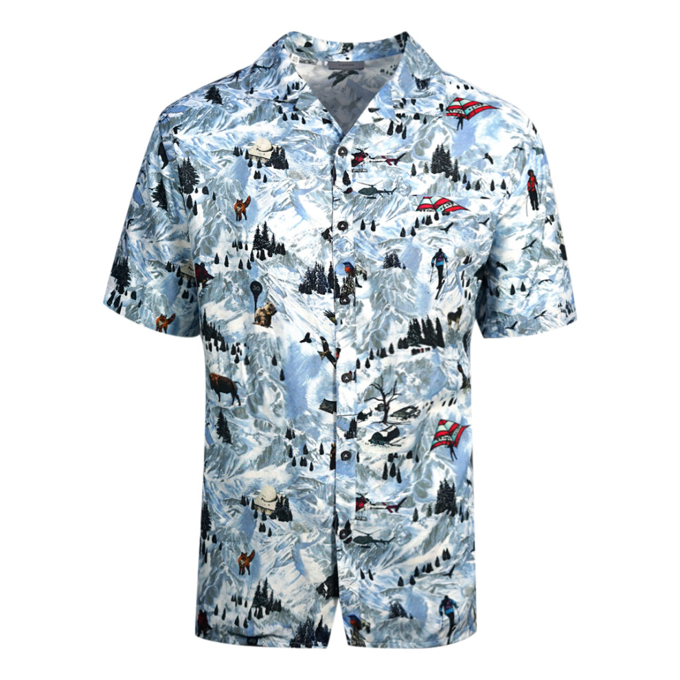 (XXL) Lanvin Alpine Print Sky Blue Shirt