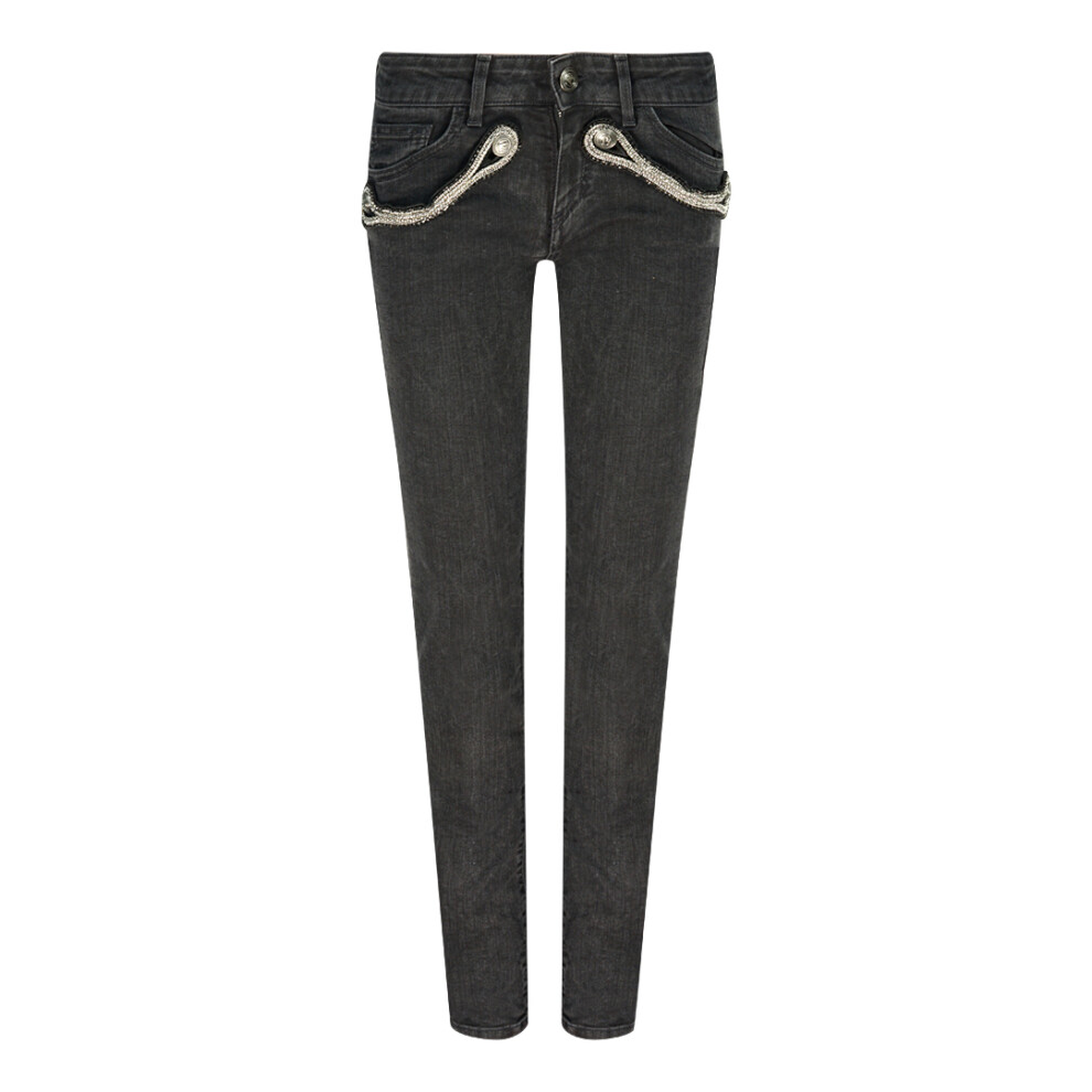 Balmain FP5364J935B Black Jeans