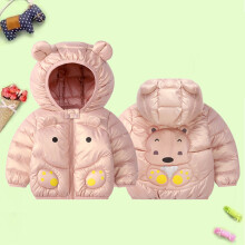 (Pink, 6-12Months) Baby Kids Boys Girls Winter Coat Hooded Jackets UK