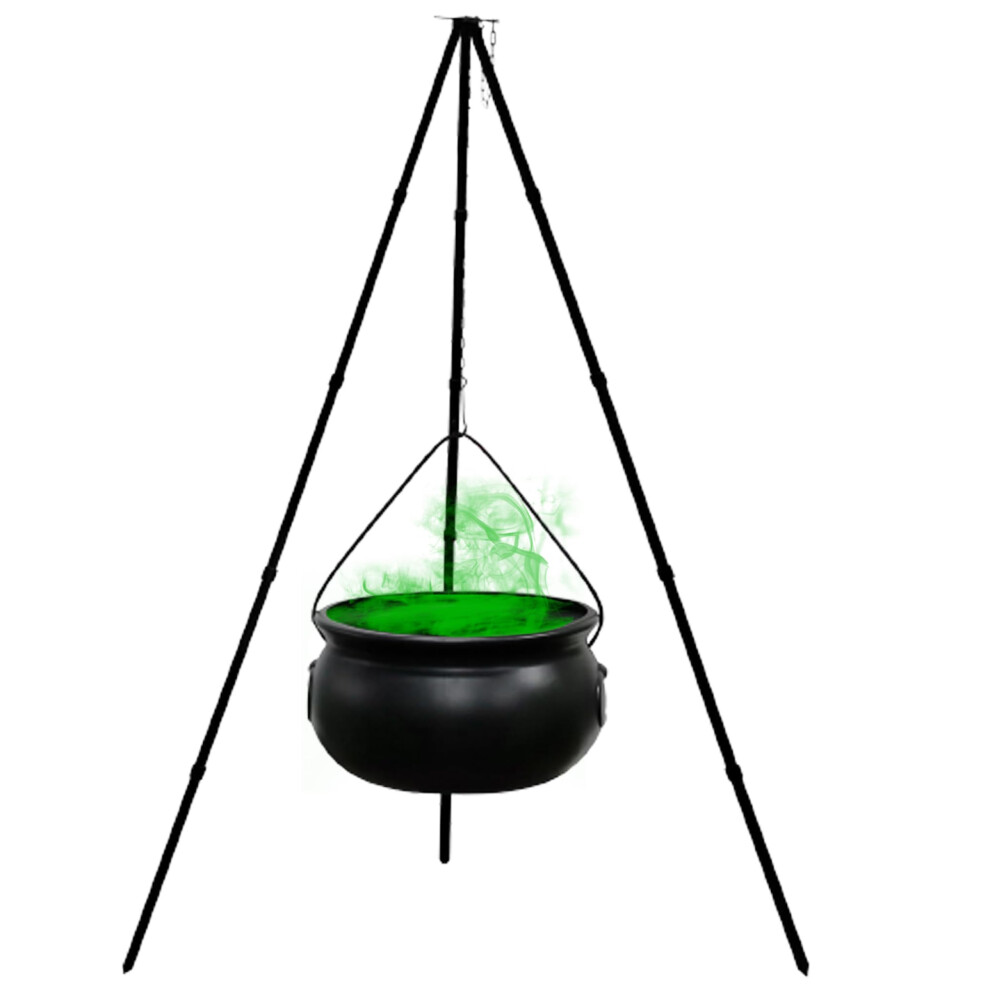 Closkye (, 78X20cm) Large Witch Cauldron On Tripod With Led String 51In Halloween Outdoor Yard Home Decor Black/Light