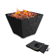 Portable Fire Pit for Camping with Top Grill Rack