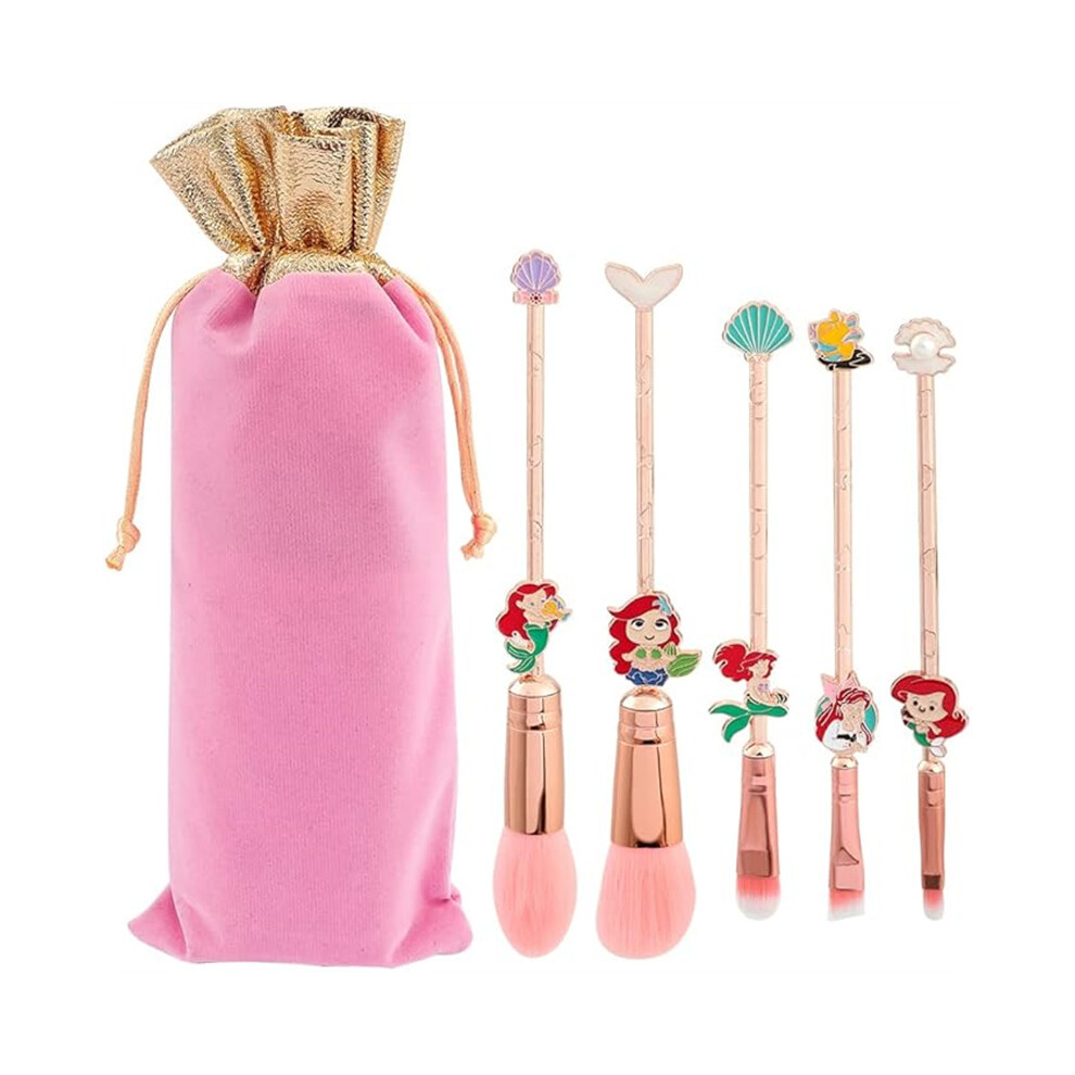 Mermaid Princess Makeup Brush Cute 5pcs Cosmetic Brushes Kit