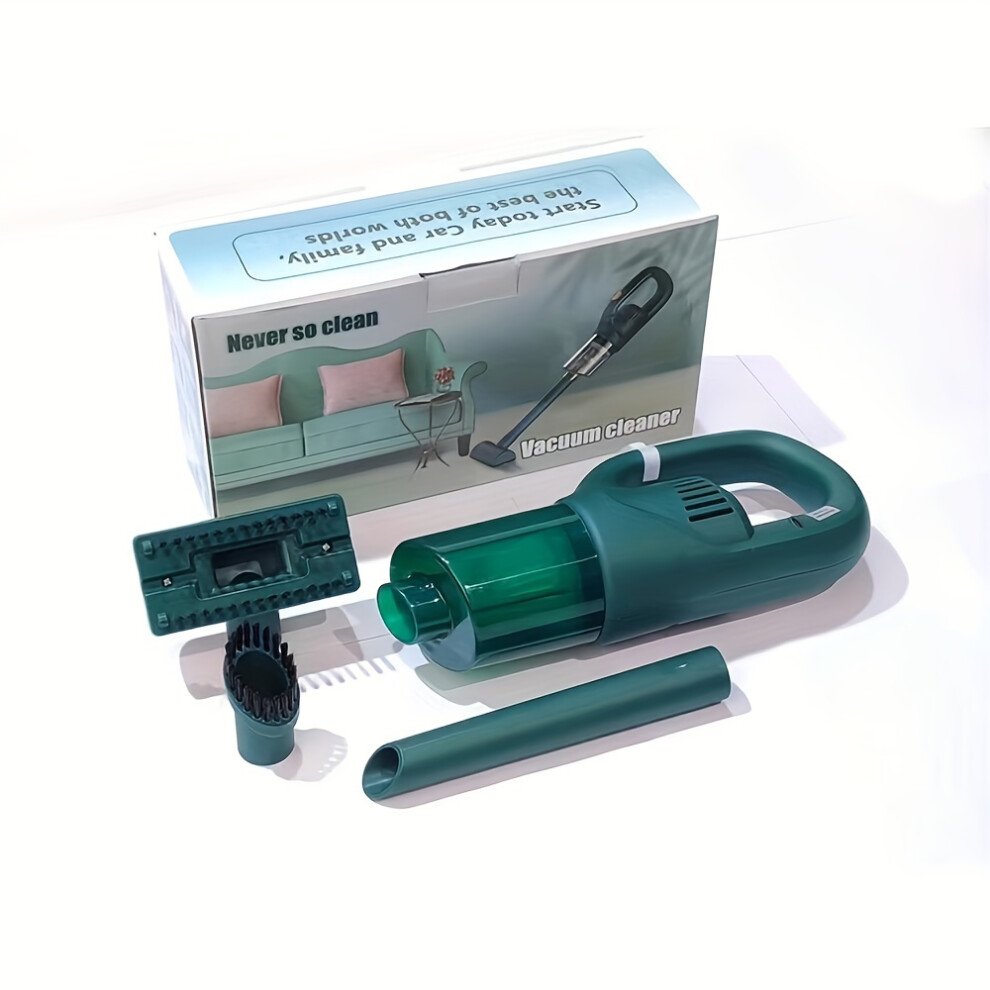 (Green) Portable Cordless Handheld Vacuum Cleaner, Cyclonic Suction Cordless Car Vacuum Cleaner Green 9374252600181