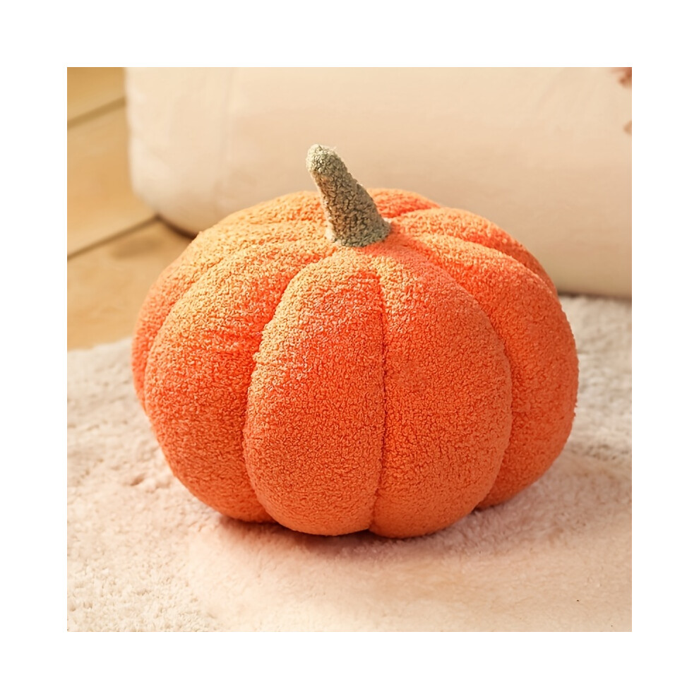 (Orange) Halloween Pumpkin Plush Pillow 3D Fluffy Pumpkin Plush Halloween Pumpkin Decor Pillow Orange Xylfly