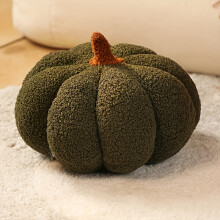 (Green) Halloween Pumpkin Plush Pillow 3D Fluffy Pumpkin Plush Halloween Pumpkin Decor Pillow