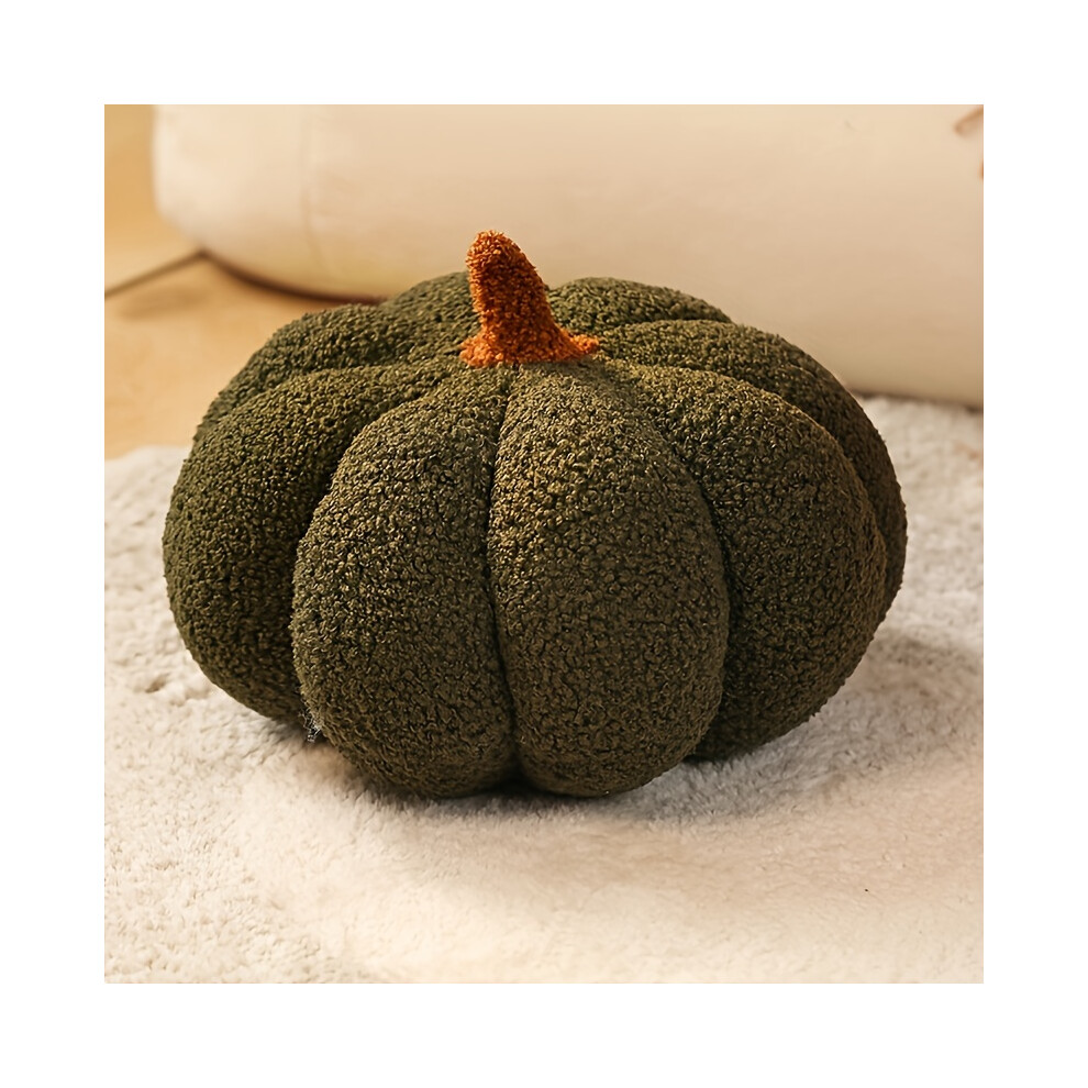 (Green) Halloween Pumpkin Plush Pillow 3D Fluffy Pumpkin Plush Halloween Pumpkin Decor Pillow Green Xylfly