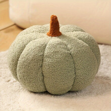 (Light Green) Halloween Pumpkin Plush Pillow 3D Fluffy Pumpkin Plush Halloween Pumpkin Decor Pillow