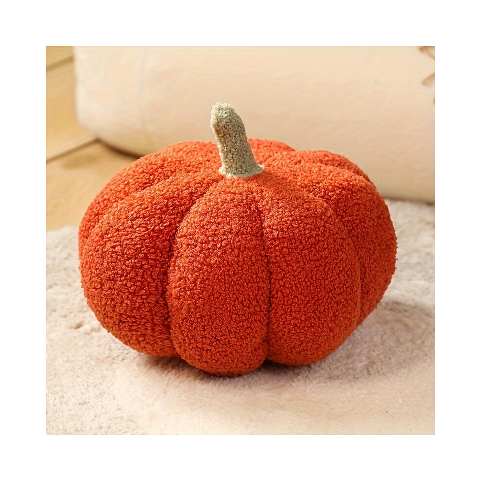 (Red) Halloween Pumpkin Plush Pillow 3D Fluffy Pumpkin Plush Halloween Pumpkin Decor Pillow Red Xylfly