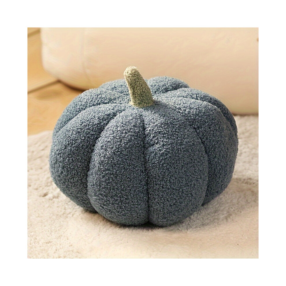 (Blue) Halloween Pumpkin Plush Pillow 3D Fluffy Pumpkin Plush Halloween Pumpkin Decor Pillow Blue Xylfly