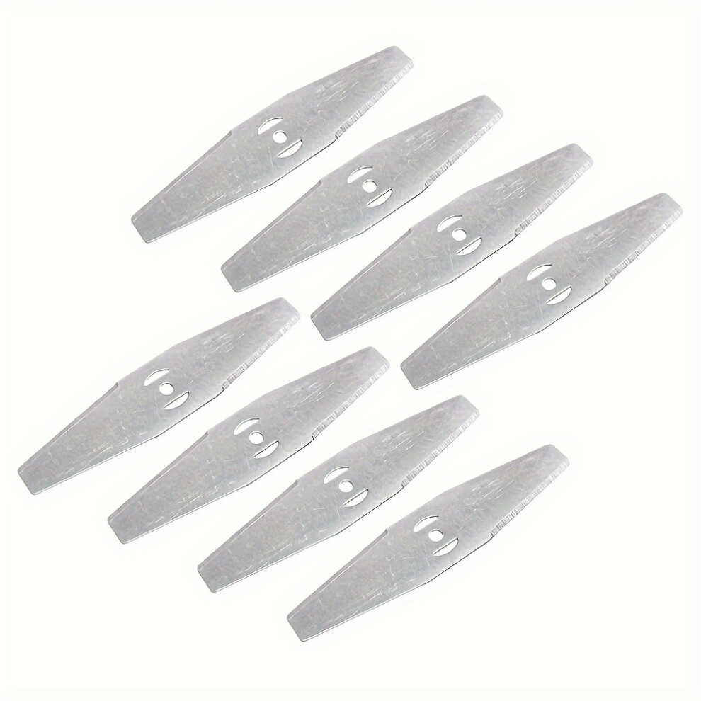 (8pcs Straight Blades) Battery-Powered Brush Cutter Replacement Blades, Pack of 8, Durable Hard Alloy Weed Trimmer Heads