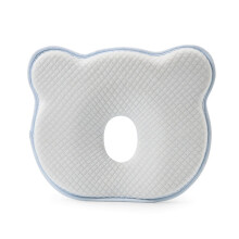 (Grey) Cotton Memory Foam Baby Pillow, Newborn Center Head Pillow