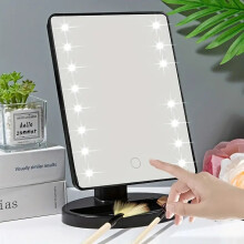 (black) Lighted Makeup Mirror, Square Battery & USB RechargeableDual-use Beauty Mirror
