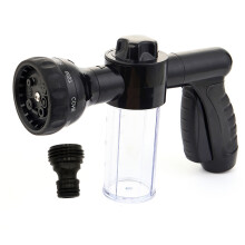 (1 pcs Black) Adjustable Mode High-pressure Sprayer Nozzle Hose Dog Shower Gun Cleaning Bath Water Foam Soap Foam Lance Sprayer Dog Clean Tool