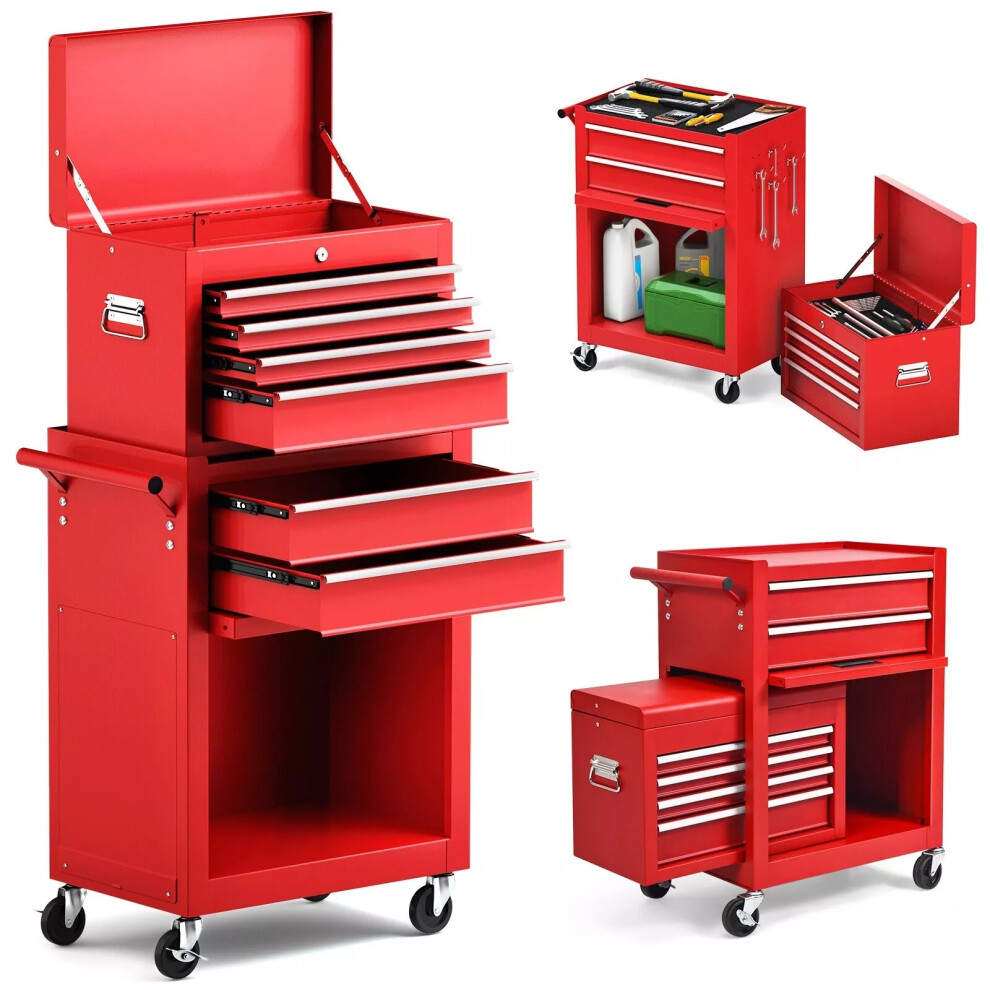 6 Drawers Rolling Tool Chest High Capacity Tool Storage Cabinet