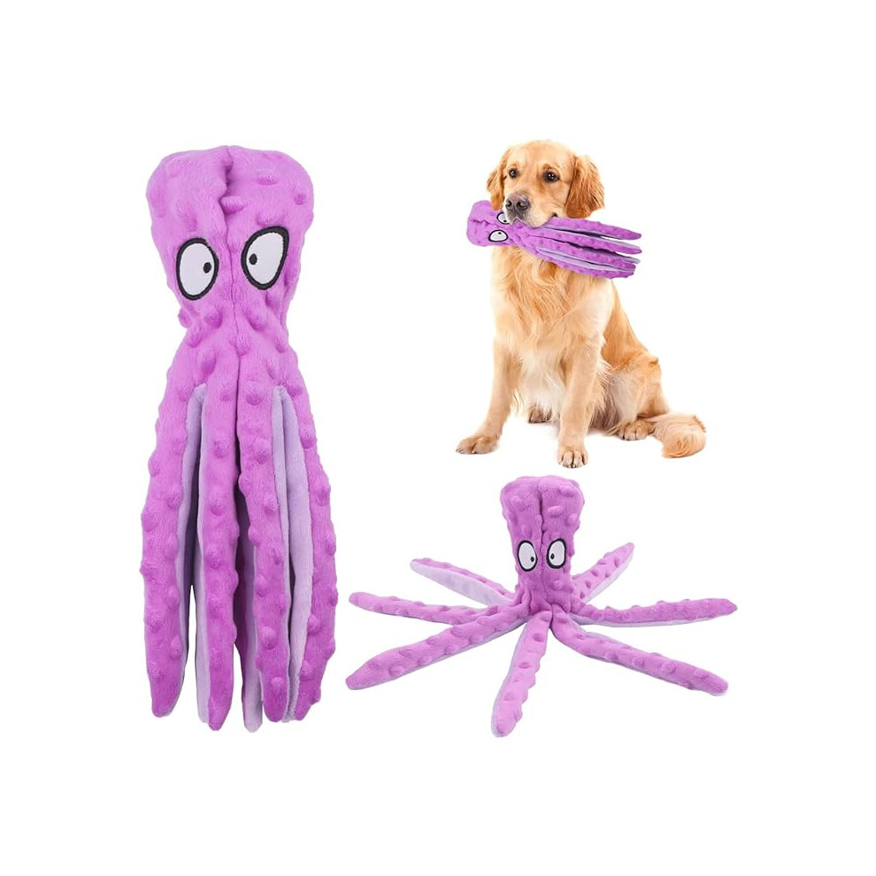 Rayito Store Rayito Octopus Dog Toys, No Stuffing Squeaky Dog Toys Interactive Octopus Dog Chew Toys With Crinkle Paper For Small Medium Dogs (Purple) Purple