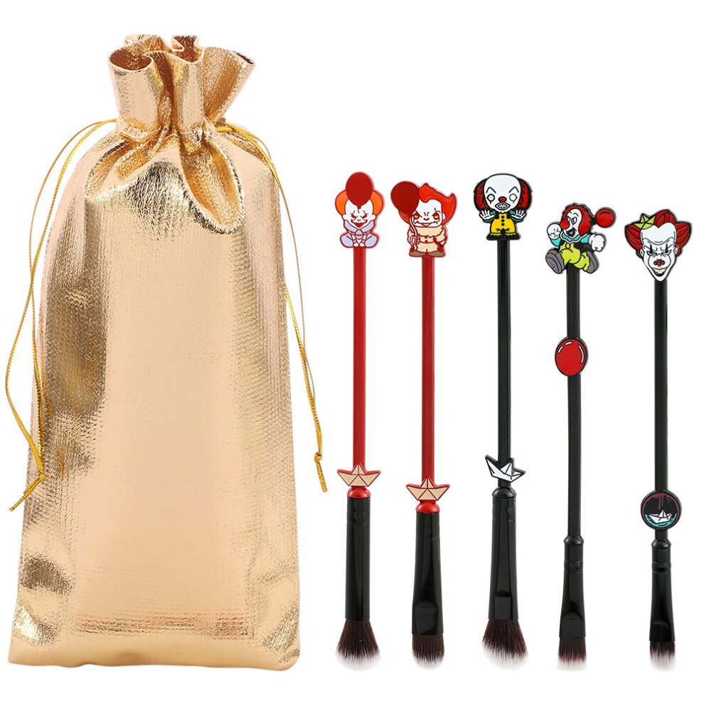 5pcs/set Halloween Clown Makeup Brush Joker Anime Cosmetic Tools