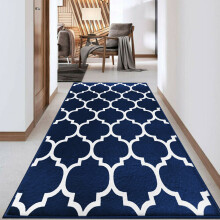 (80x300 cm- Large Runner Rug/Carpet, AVA NAVY) Non-Slip Area Rugs Printed Geometric Carpets Hallway Runner