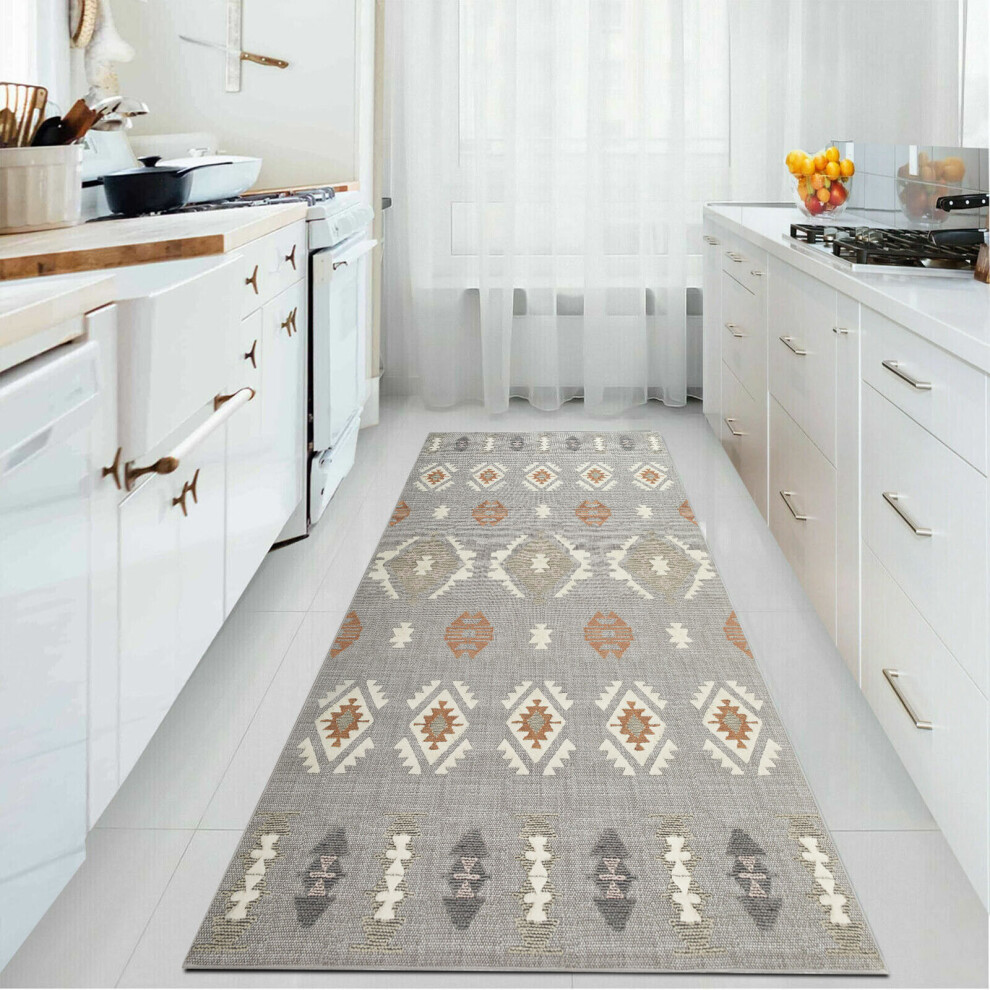 (NOVA, 80cm X 150cm (2ft 6" X 5ft)- Large Runner Rug) Non Slip Area Rugs Printed Geometric Carpets Mats