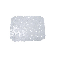 (White) Kitchen Sink Protector Mat Pebble Shape Drainer Mat 30x40cm Pvc Non Slip Tool