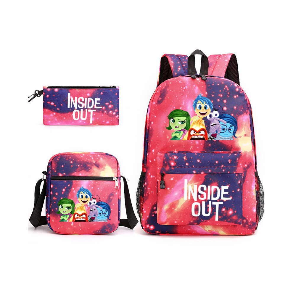 (Starry red) Inside Out School Bag Backpack Three-piece Set _b