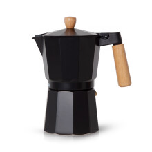 Royalford Moka Pot Italian Espresso Maker 6-Cup / 300ml - Aluminum, Safety Valve, Wooden Handle | RFU12540