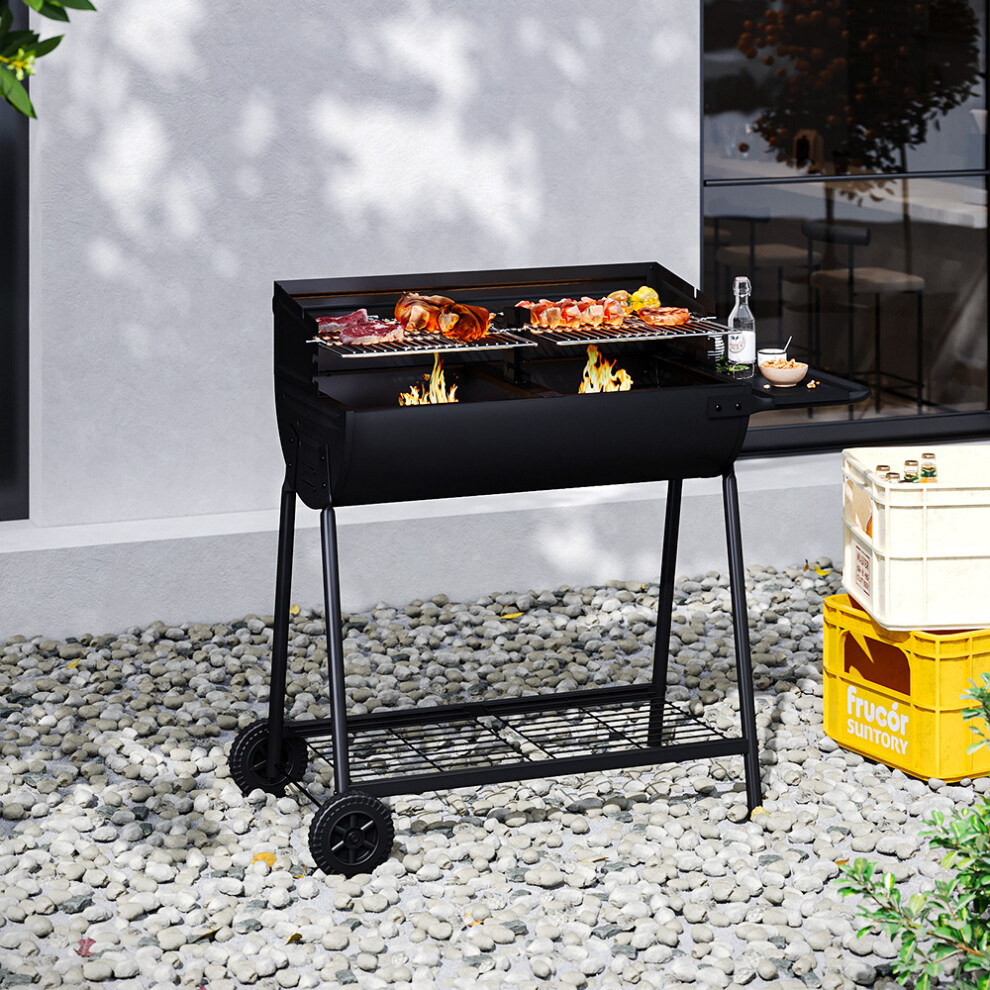 Outdoor Garden Charcoal Grill with Wheels