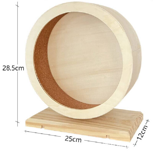 (L) Wooden Hamsters Exercise Wheel Silent Smooth Running Pet Eco Friendly Decor