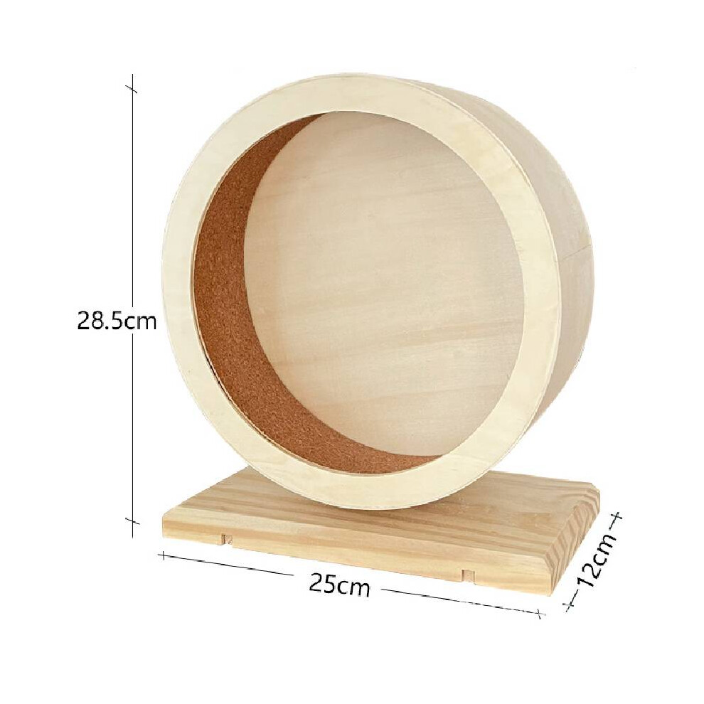 (L) Wooden Hamsters Exercise Wheel Silent Smooth Running Pet Eco Friendly Decor