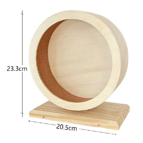 (M) Wooden Hamsters Exercise Wheel Silent Smooth Running Pet Eco Friendly Decor