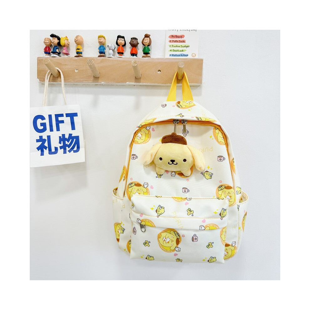 (Pompompurin) Adorable And Lightweight Cartoon Kids Backpack With Nylon And Curved Straps