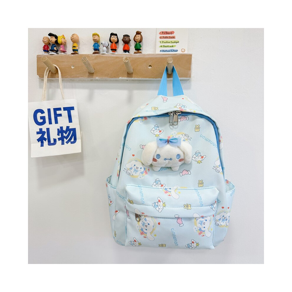 (Cinnamoroll) Adorable And Lightweight Cartoon Kids Backpack With Nylon And Curved Straps