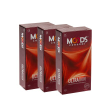 Moods Ultrathin Condoms, Transparent & Lubricated Natural Rubber Latex Pack Of 3 Boxes