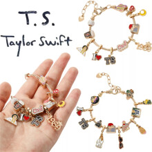 (A+B, One Size) Taylor Swift Charm Bracelet Lover Reputation Speak Now Album Inspired Pendants