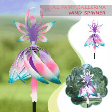 (Fairy-Ballerina) Unique Magical Metal Windmill Kinetic Metal Wind Spinners Garden Decoration