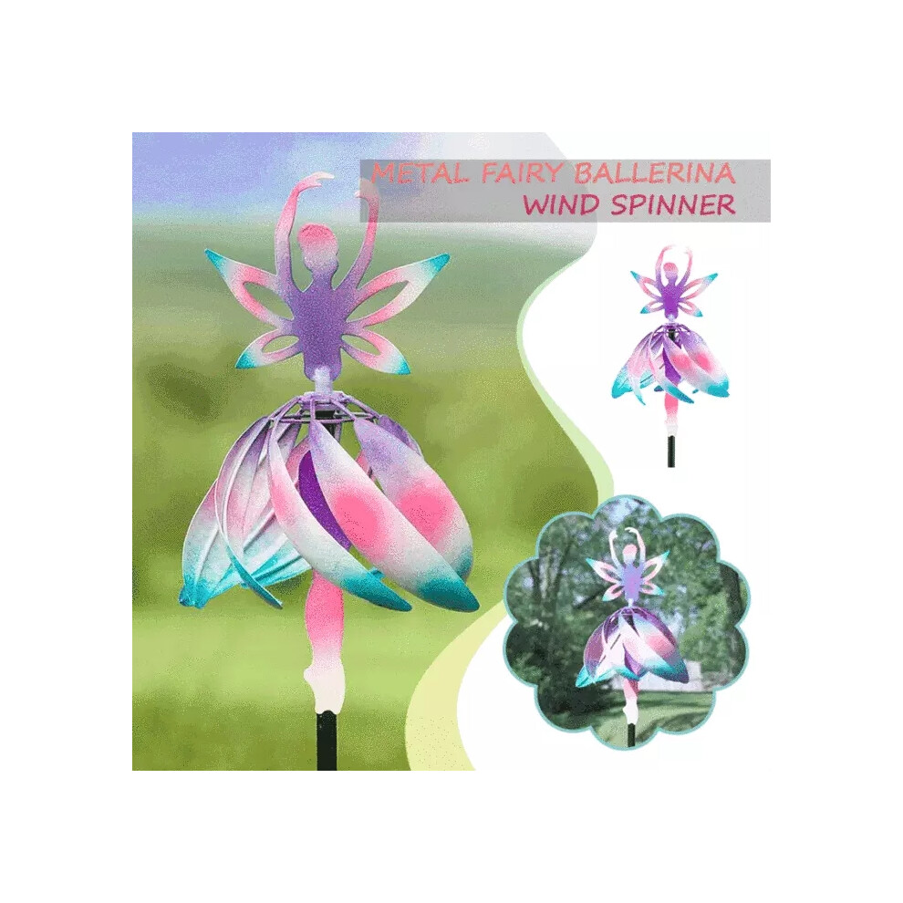 Yetp Star (Fairy-Ballerina) Unique Magical Metal Windmill Kinetic Metal Wind Spinners Garden Decoration