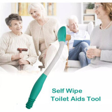 Bottom Toilet Self Wipe Aid Long Handled Wiper Easy Reach Tissue Grip Helper